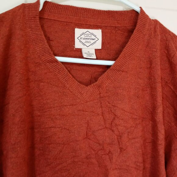St. Johns Bay XL Copper V-Neck Sweater Men - Picture 4 of 8